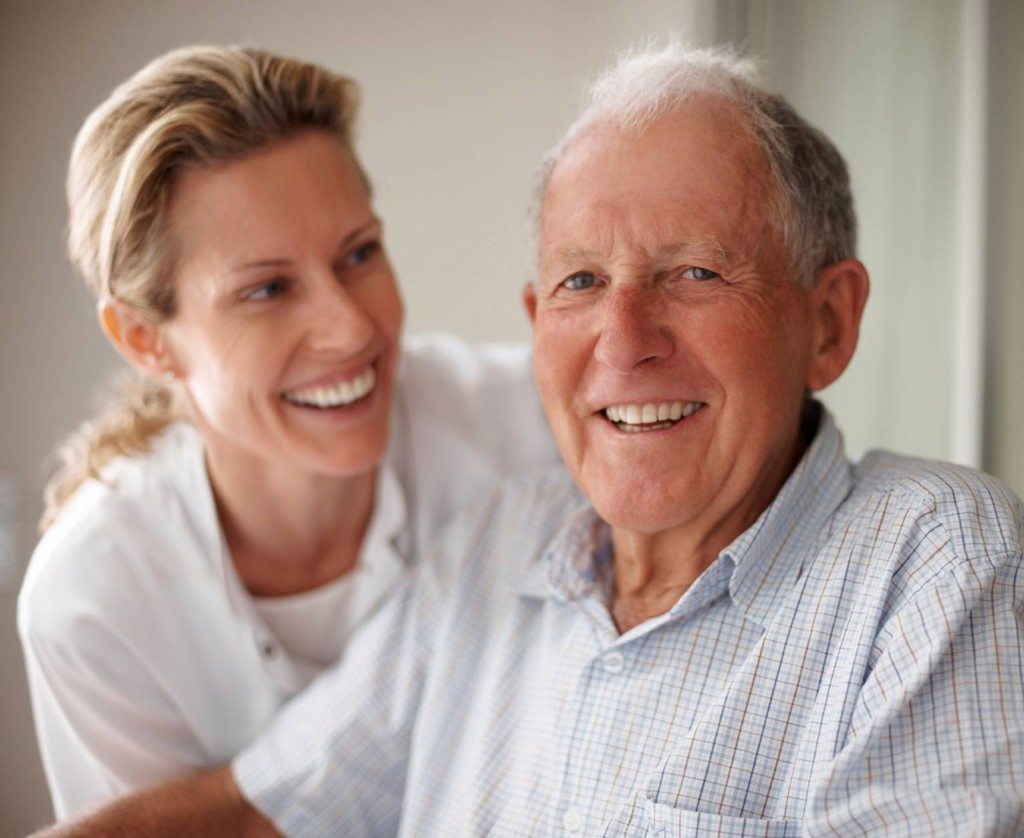 nurse and elderly man